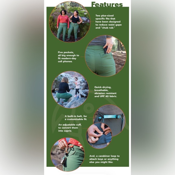 Alpine Parrot Women’s Ponderosa Hiking Pants Sky Black/Mountain 18 - Picture 5 of 11